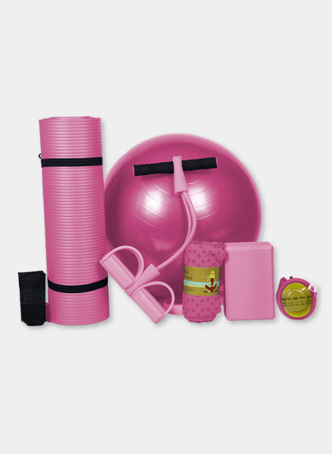 5-Piece Beginner Yoga Mat Set